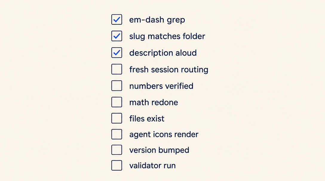 Pre-publish 10-minute checklist
